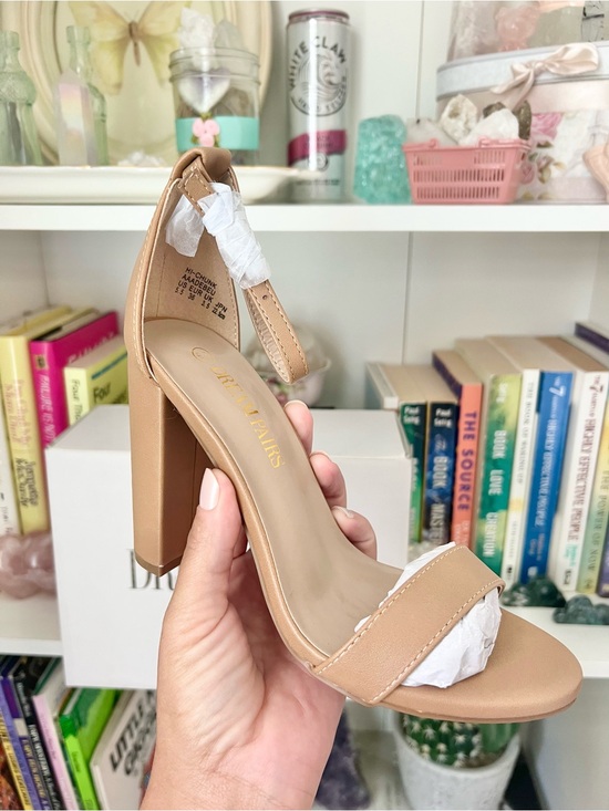 Dream Pairs Shoes - DREAM PAIRS Hi-Chunk High Heel Pump Sandals Nude PU Size 5.5 Block Heel NWB⁠